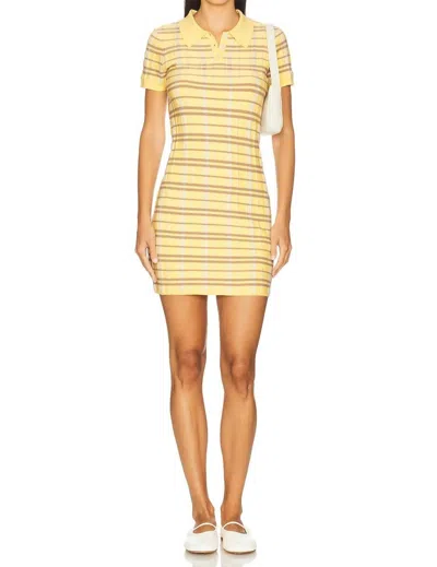 Guest In Residence Plaid Polo Mini Dress In Butter Combo In Yellow