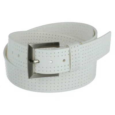 Pebble Beach Men's Silicone Perforated Golf Belt In White