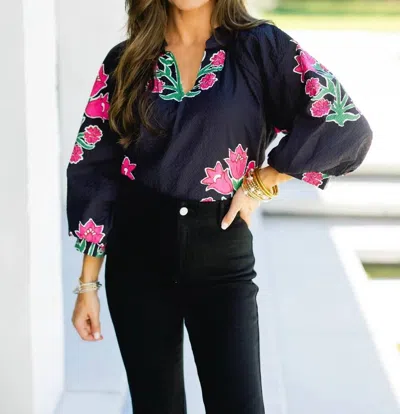 Umgee Eliana Top In Black In Multi