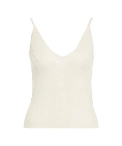 Liu •jo V-neck Knit Top In White