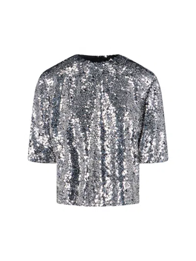 Isabel Marant Sleek Silver Top With Minimalist Design And Modern Silhouette In Silver