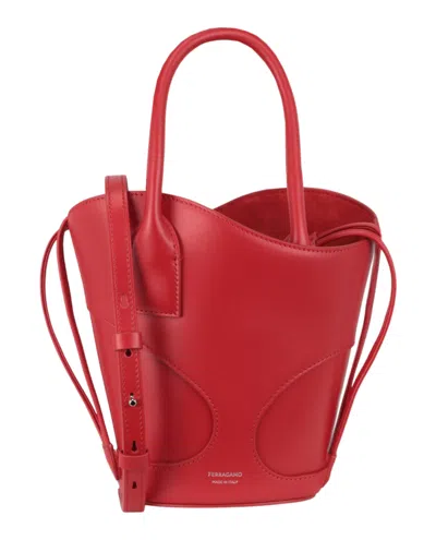 Ferragamo Cut-out Leather Mini Tote Bag In Red
