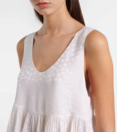 Chloé Dot Silk Jacquard Sleeveless Peplum Blouse In White
