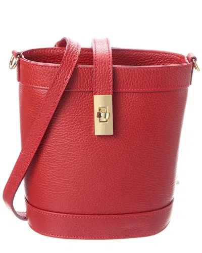 Persaman New York Maxine16 Leather Bucket Bag In Red