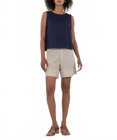 Kut From The Kloth Joanne Sleeveless Crop Top In Ink Blue In Black