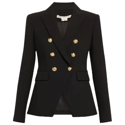 Veronica Beard Empire Dickey Double Breasted Jacket In Black