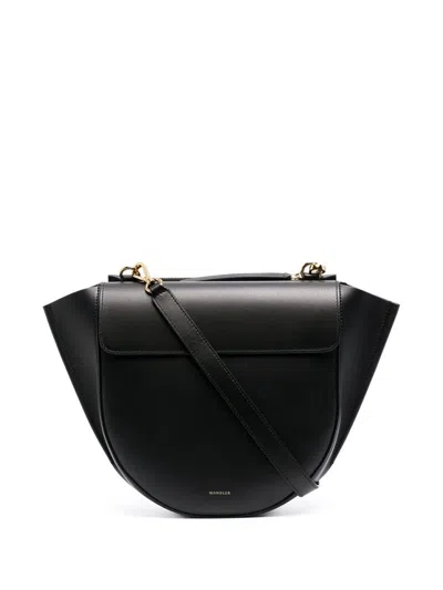Wandler Semi-circular Nero Handbag With Flap Closure In Black