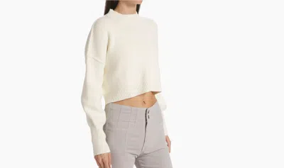 Free People Easy Street Crop Pullover Sweater In Moonglow In White