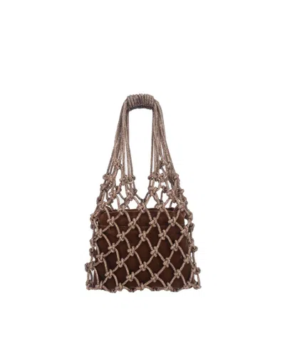 Hibourama Light Topaz Velvet Mesh Bag In Multi