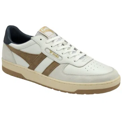 Gola Men's Hawk Sneakers In White/brown/navy In White