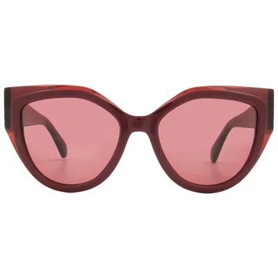 Ferragamo Burgundy Cat Eye Ladies Sunglasses Sf2004s 618 53 In Red