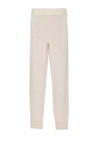 Twinset Relaxed Fit Grey Cashmere-wool Trousers In Neutral