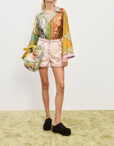 Alemais Akia Denim Short In Pink In Pink