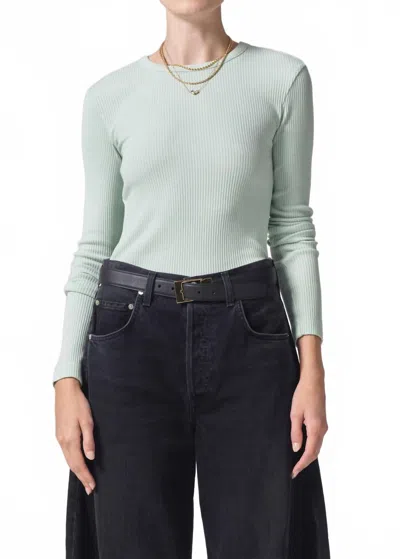 Citizen Of Humanity Bina Crewneck Top In Pistachio In Green
