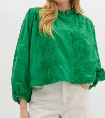 Entro Fauna Dolman Sleeve Top In Green In Green