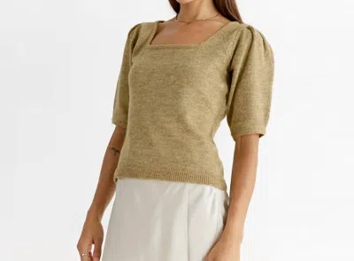 All : Row Aura Square Neck Sweater Top In Olive In Green