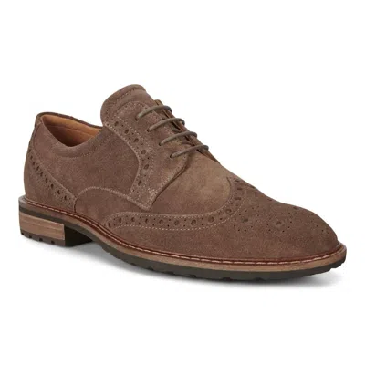 Ecco Men's Vitrus Wing Tip Tie Oxford In Grey In Brown