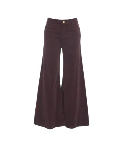 Kaos Burgundy Wide-leg Trousers With High-waist Design In Burgundy