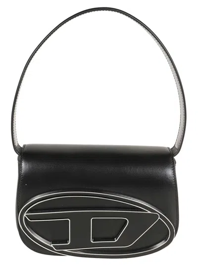 Diesel Compact Minimalist Shoulder Bag With Smooth Finish In Black