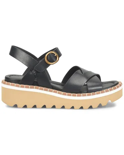 Söfft Ruthie Ankle Strap Platform Wedge Sandal In Black