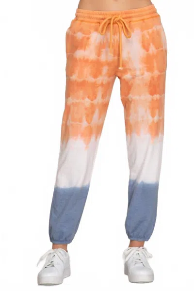 She + Sky Tie Dye Lounge Sweatpants In Orange/blue In Multi