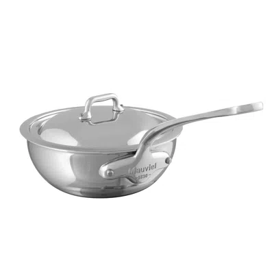 Mauviel M'cook 1.1 Qt. Stainless Steel Curved Splayed Saute Pan With Lid In Silver