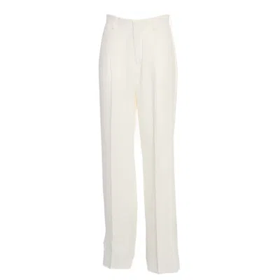 Saulina Milano Tailored Straight-leg Trousers With Smooth Finish In White
