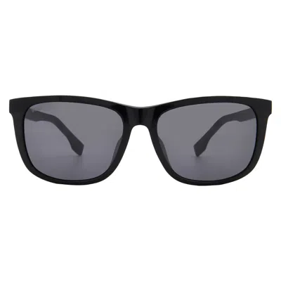 Hugo Boss Dark Grey Square Men's Sunglasses Boss 1617/f/s 0807/ir 59 In Black