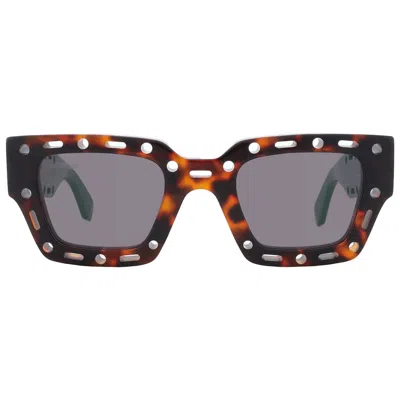 Off-white Tortoiseshell Mercer Sunglasses With Perforated Frame In Brown