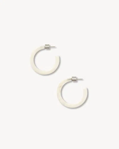 Machete Mini Hoops In Blanc In Metallic