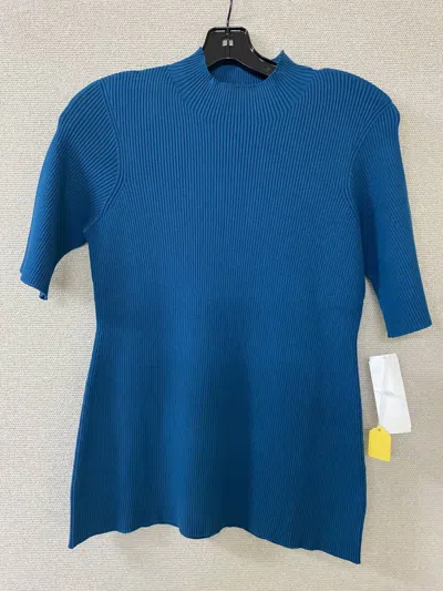Hilton Hollis Women's Ecovera Knit Mockneck Top In Peacock In Blue