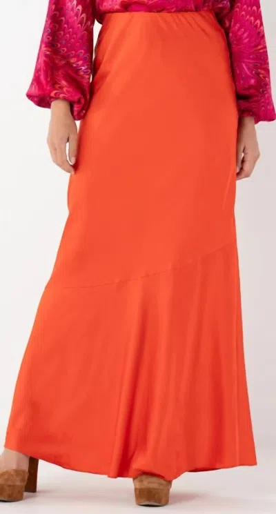 Emily Mccarthy Bias Skirt In Tangerine In Orange