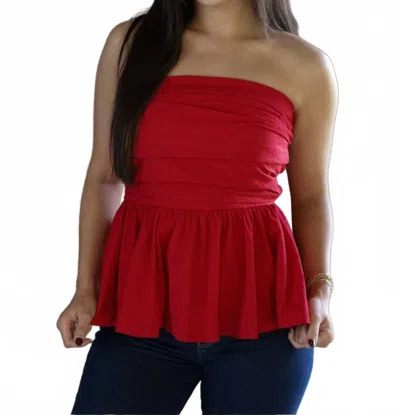 Tcec Women's Good Times Strapless Peplum Top In Red In Red