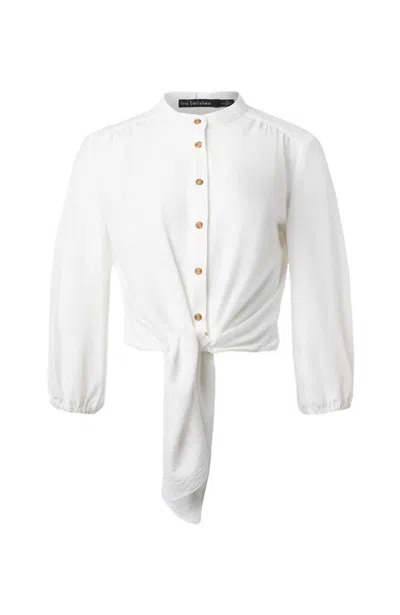 Iris Setlakwe Women's Tie Front Blouse In Ivory In Black
