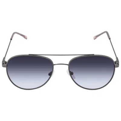 Calvin Klein Blue Gradient Pilot Ladies Sunglasses Ck20120s 008 55 In Blue