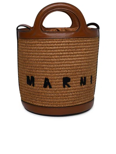 Marni Small Bucket Bag Tropicalia In Brown