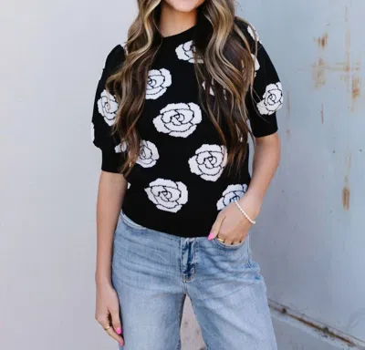 Polagram Indie Short Sleeve Sweater In Black In Black