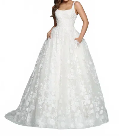 Davinci Bridal Glitter Tulle Ball Gown In Ivory In White