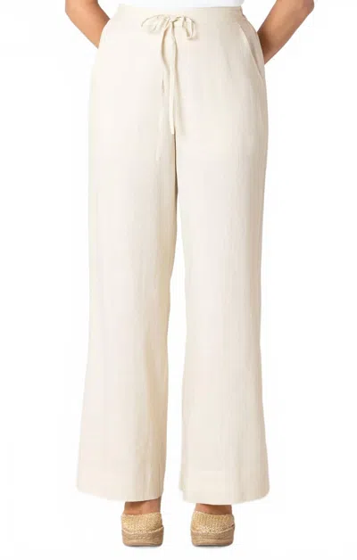 Dex Wide Leg Elastic Waist Pant In Light Sand In Neutral