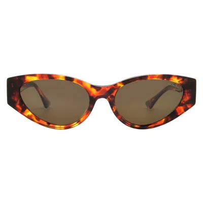 Versace Dark Brown Cat Eye Ladies Sunglasses Ve4454 543773 55 In Brown