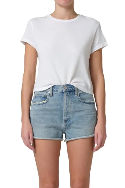 Citizen Of Humanity Kyle Short Sleeve Top In White In White