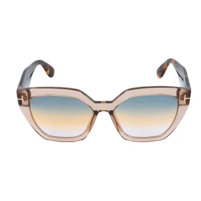 Tom Ford Phoebe Smoke Gradient Cat Eye Sunglasses Ft0939 45b 56 In Metallic