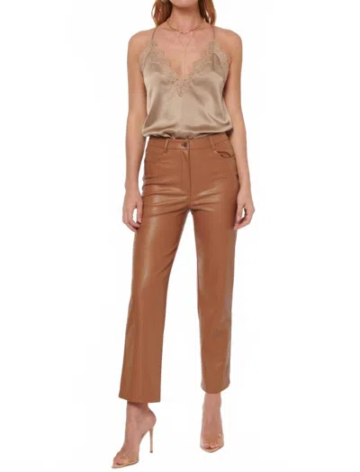 Cami Nyc Hanie High-waisted Vegan Pant In Dark Teak In Brown