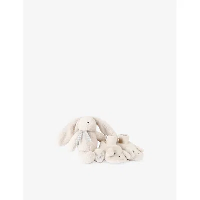 Liewood Bone Kids' Basim Rabbit Faux-fur Slippe In Neutral