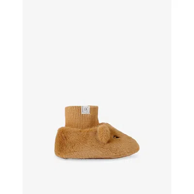 Liewood Brown Kids' Basim Bear Faux-fur Slippers Eur 18 / 2 Uk In Animal Print