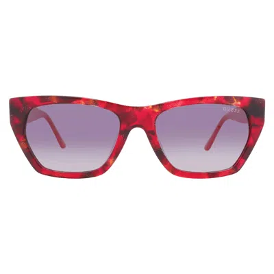 Guess Smoke Gradient Geometric Ladies Sunglasses Gu00203-h 54b 56 In Red