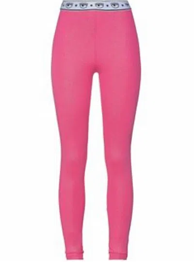Chiara Ferragni Women's High Waisted Jersey Leggings In Fuchsia In Pink