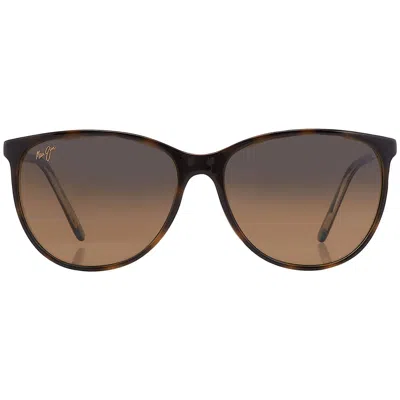 Maui Jim Ocean Hcl Bronze Cat Eye Ladies Sunglasses Hs723-10p 57 In Gray