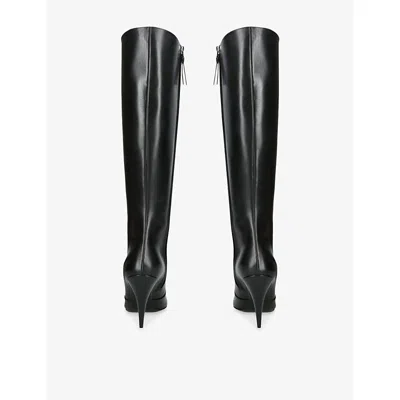 Givenchy Womens Black Round-toe 95 Leather High-leg Boots Eur 37 / 4 Uk In Black