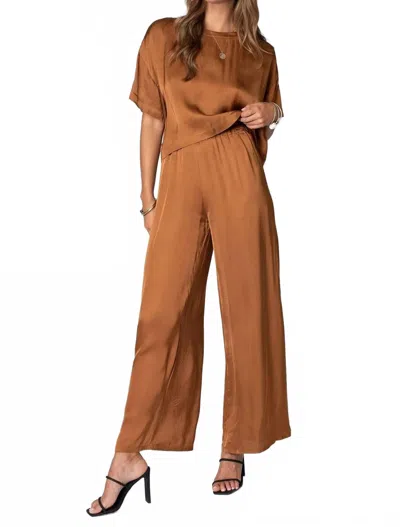 Stillwater Silky Venice Pants In Cognac In Brown
